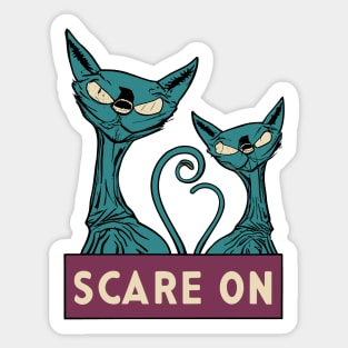 Halloween 'scare on' alien cat Sticker